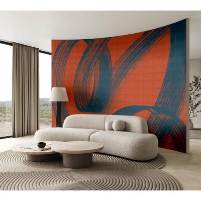 Fototapete LIVING WALLS "Walls by Patel 5 Fototapete Dynamische Pinselstriche", rot, B:5m H:0m L:2,7m, Vlies, Tapeten, Dynamische Pinselstriche auf 200 g/m² Premium-Vlies