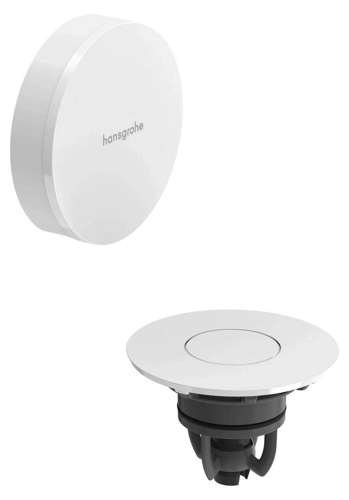 Hansgrohe afvoer- en overloopset in matwit en glanzend wit