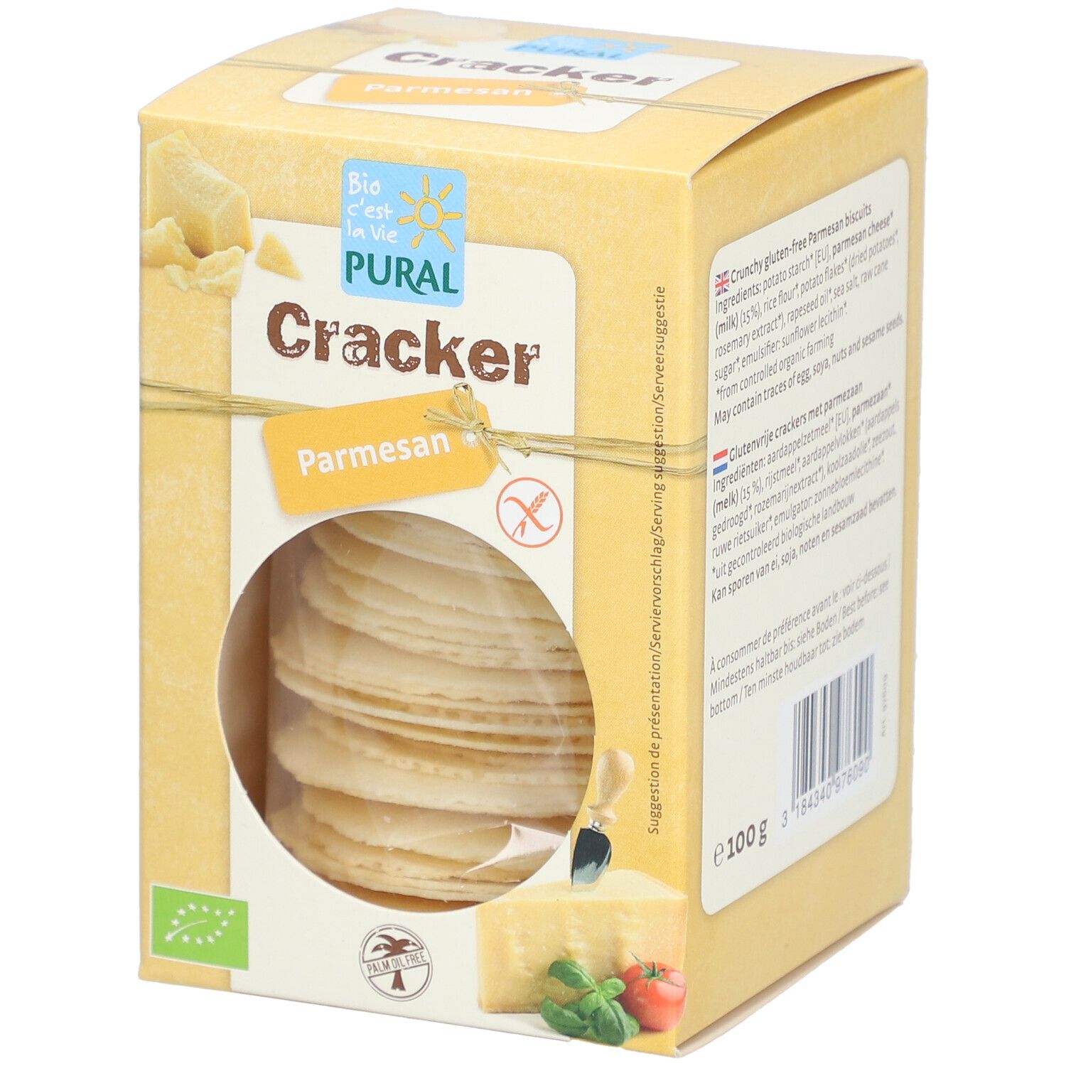 Pural Cräcker Parmesan glutenfrei Bio 100 g Futter
