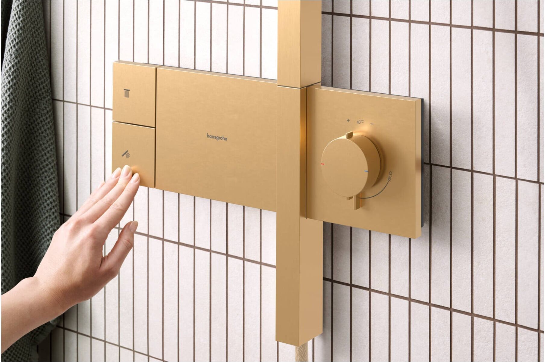 Hansgrohe Showerpipe Raindance Alive S 1j, Mind.-Druck 1 bar, brushed bronze (24582140)