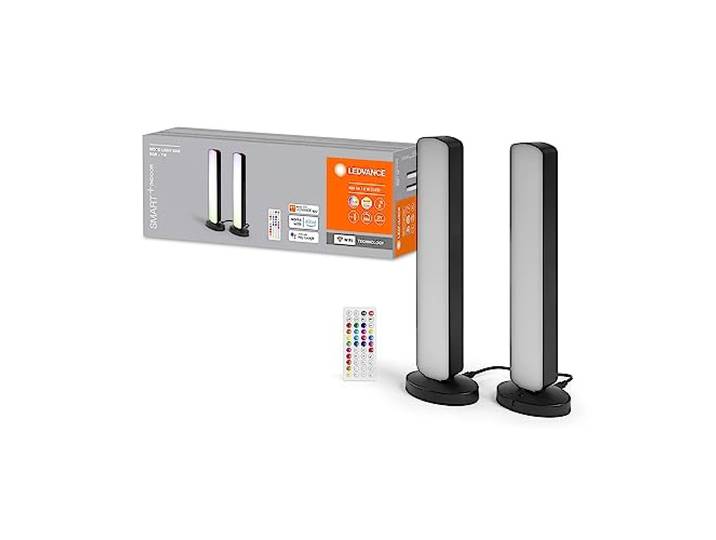 LEDVANCE SMART+ WIFI LED Stehleuchte, klein, schwarz, 2x 2,5W, 2x 480lm, regulierbares Weiß- und Farblicht, dimmbar, DIY- und Musikrhythmusfunktion, lange Lebensdauer, App-steuerbar, 2700-6500K