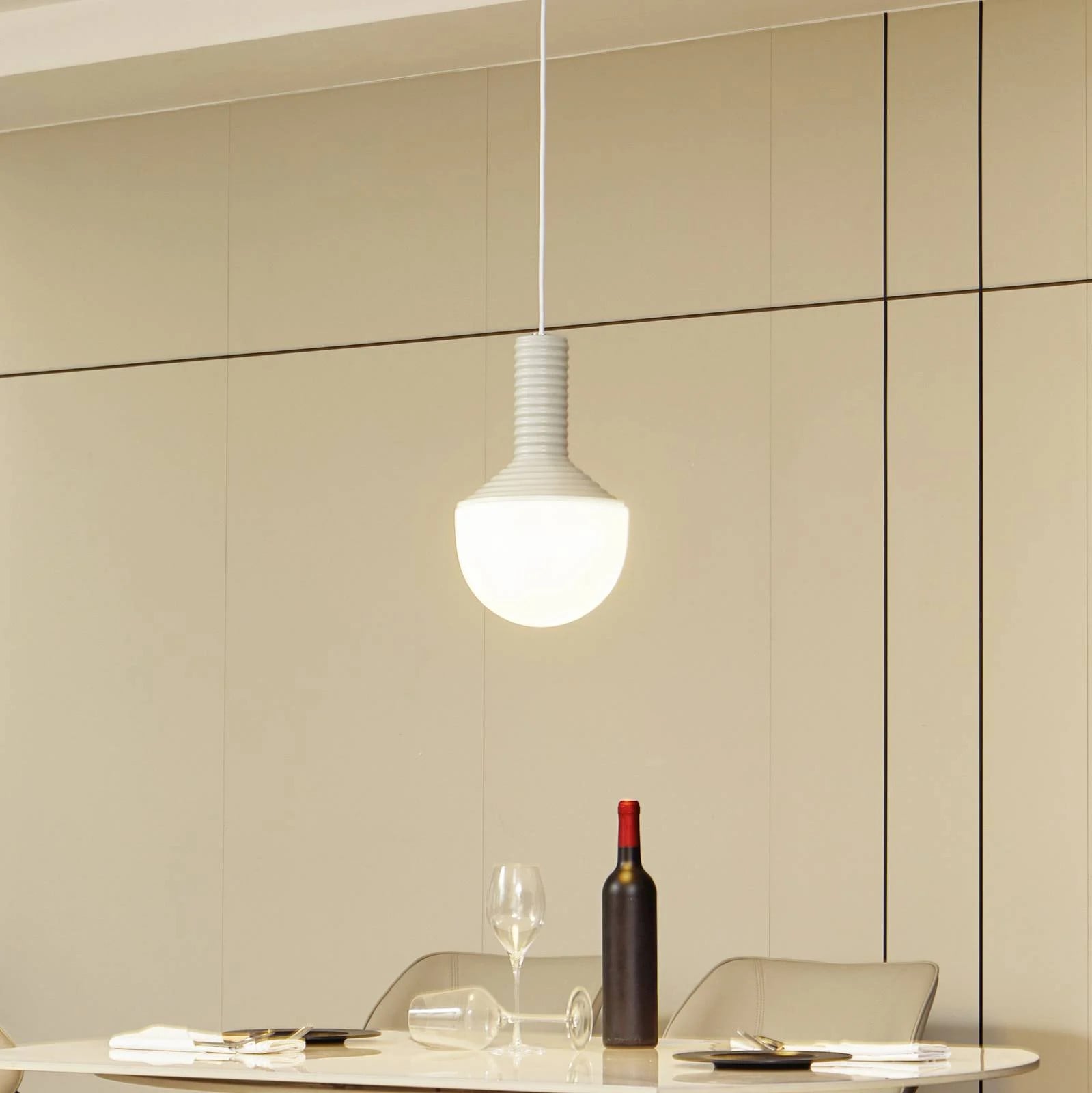 Lucande Hanglamp Design Grijs/Wit Keramiek Glas Metaal Dimbaar
