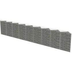 vidaXL Gabionenwand Verzinkter Stahl 630×30×100 cm