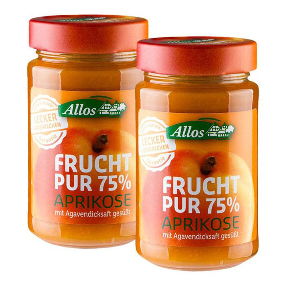 Allos Bio Frucht Pur 75 %, Aprikose 2x200 g Creme