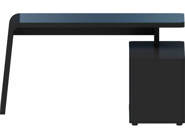 Eckschreibtisch JAHNKE CSL 465 , schwarz (schwarz matt), B:154cm H:76cm T:60cm, Tische, Eckschreibtisch