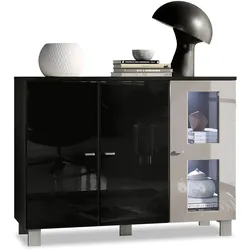 SIDEBOARD Denjo Tür in Sandgrau Hochglanz