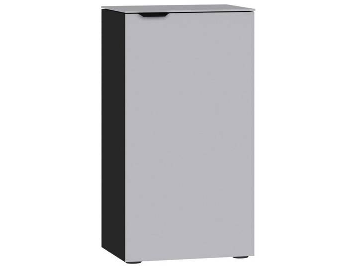 Jutzler Kommode, Schwarz, Hellgrau, Kunststoff, 2 Fächer, 45x87x43 cm, Abdeckplatte aus Glas, Wohnzimmer, Kommoden & Sideboards, Kommoden