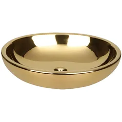 Differnz, Waschbecken, Dias Waskom - Wasbak Keramiek Goud - Fonteinbak Ovaal - 50 x 38 x 14 cm (380 mm, 500 mm)