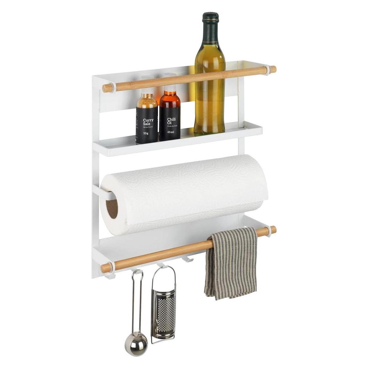 Wenko Magnetisches Kchenregal Magna wei/Bambus (54113100)