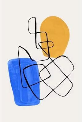 Uplift Essentials Mid Century Abstract Brush Stroke Art Minimalist Orange Watercolor Canvas Modern Wall Painting For Living Room style 13 20x30 In