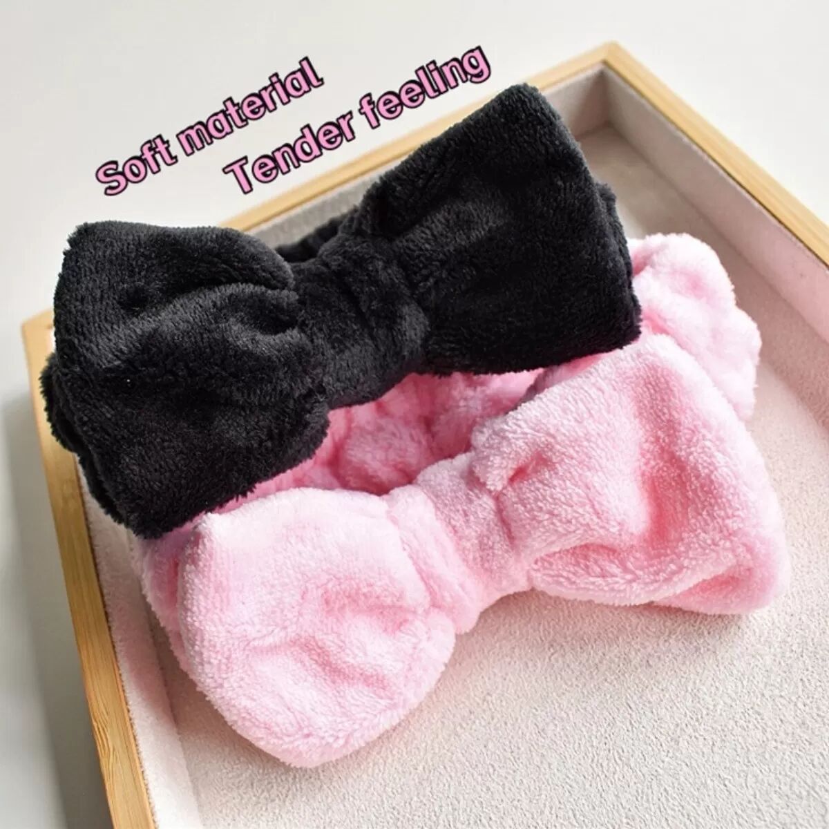 INF 16-teiliges Set weicher Haarbänder mit Schleife – Haaraccessoires aus Polyester und ABS mit großer, matter Haarspange und Schwarz