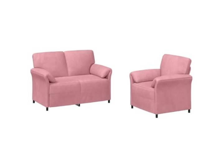 Makastle Sofa Couch 2er Set Rosa Samt