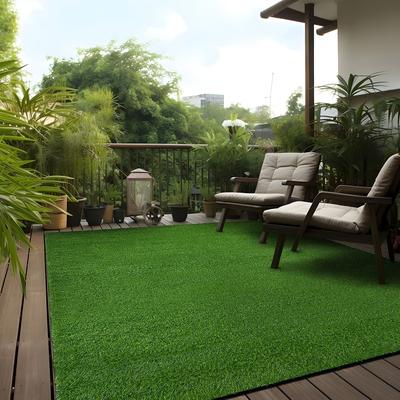 World Rug Gallery Artificial Solid Grass Indoor Outdoor Area Rug