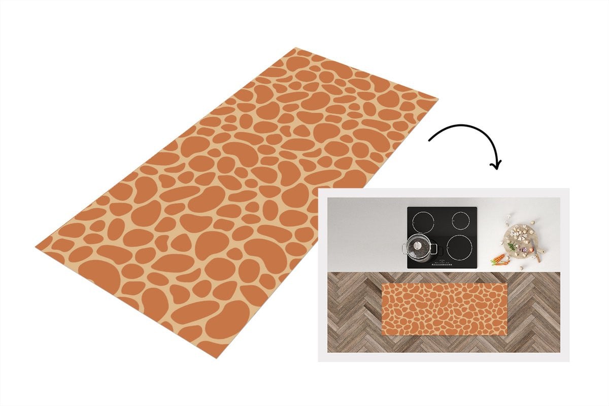 Keukenloper Giraffe Afrika Design Vinyl - 120 x 50 cm
