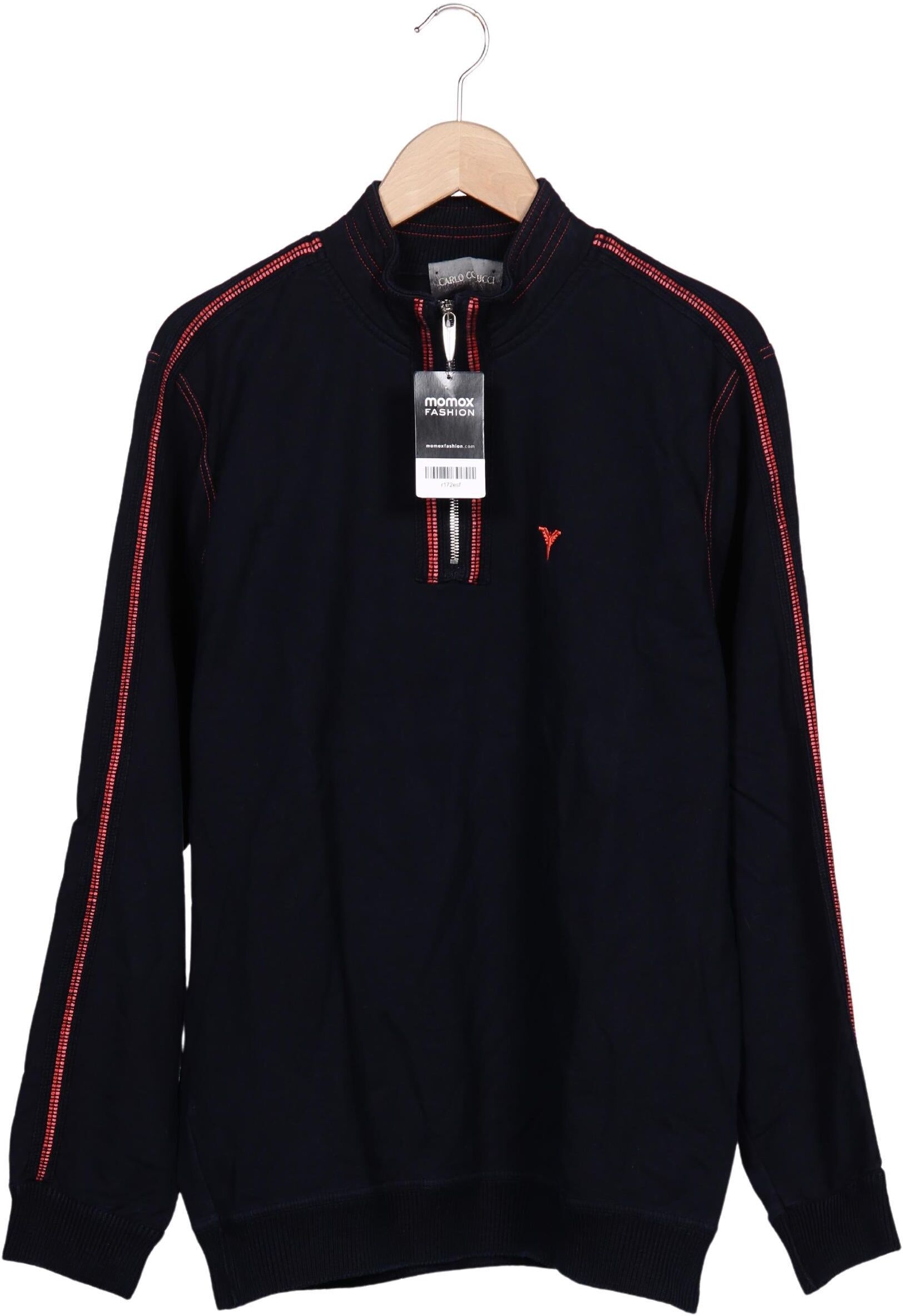 Carlo Colucci Herren Sweater, Marineblau, Gr. M, Elasthan / Baumwolle / Synthetik - Second Hand