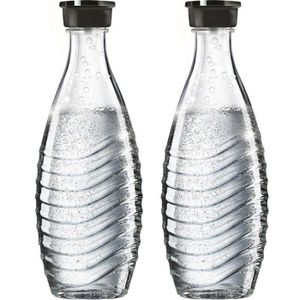 Sodastream Karaffe Glaskaraffe, mit Deckel, 2x 0,6 Liter, kompatibel mit Penguin und Crystal, 2 Stück