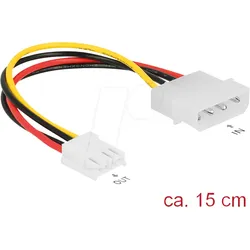 DELOCK 85337 - Molex 4 Pin Stecker > Floppy 4 Pin Buchse, 15 cm