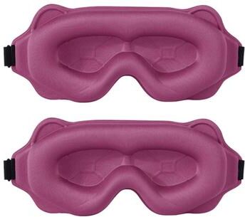 Inspired Living 3D Contoured Sleep Mask For Total Blackout Comfort 2pcs Rose