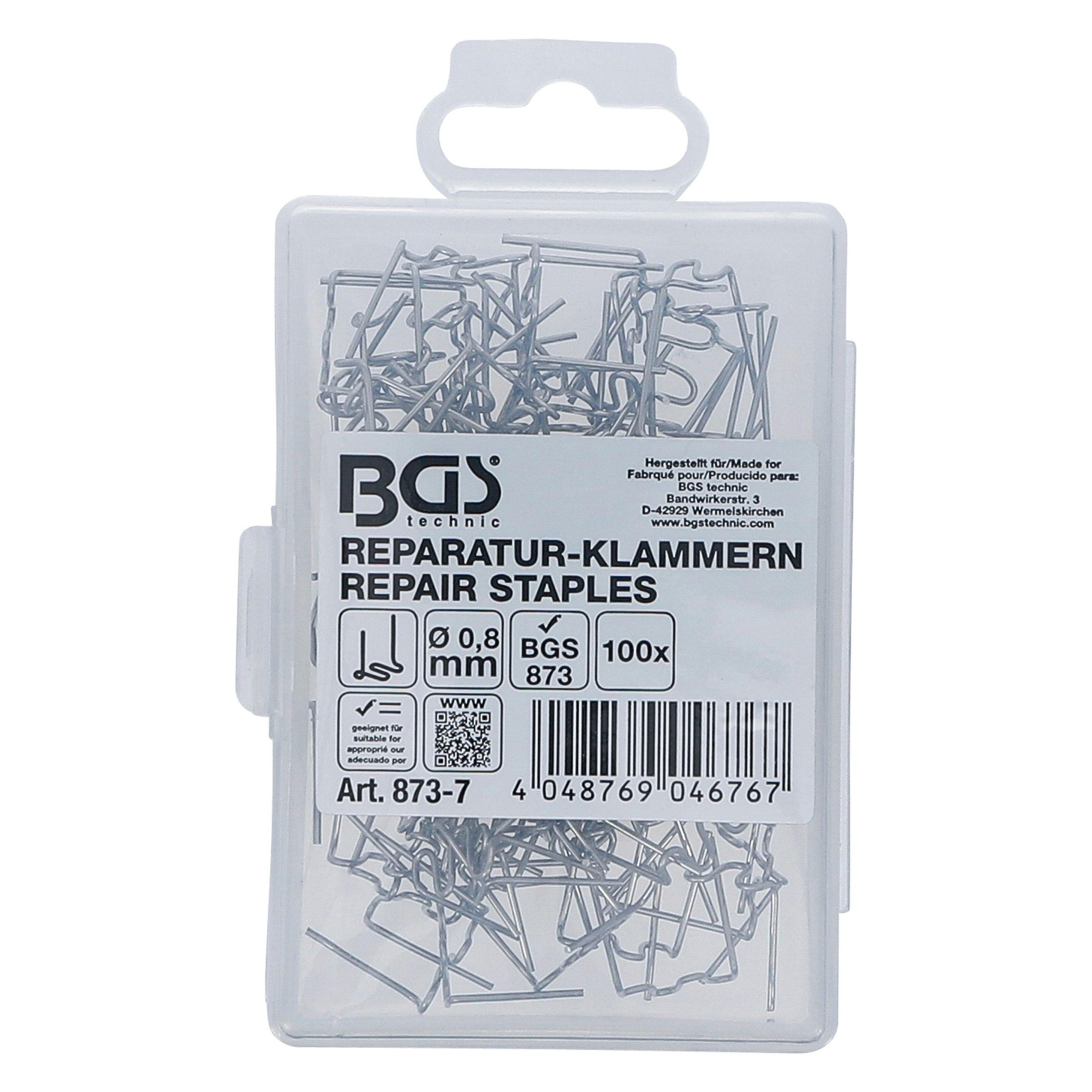 BGS Reparatur-Klammern W-Form Ø 0,8 mm 100-tlg. (873-7)