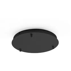 Gea Luce IP20 schwarzer runder Metall-Deckenbaldachin Alice für Pendelleuchten - Moderner Deckensockel, 3-Loch-Anschluss, einfache Installation