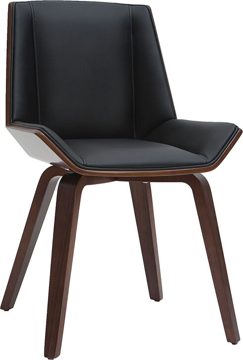Miliboo Chaise design noir et bois foncé noyer MELKIOR