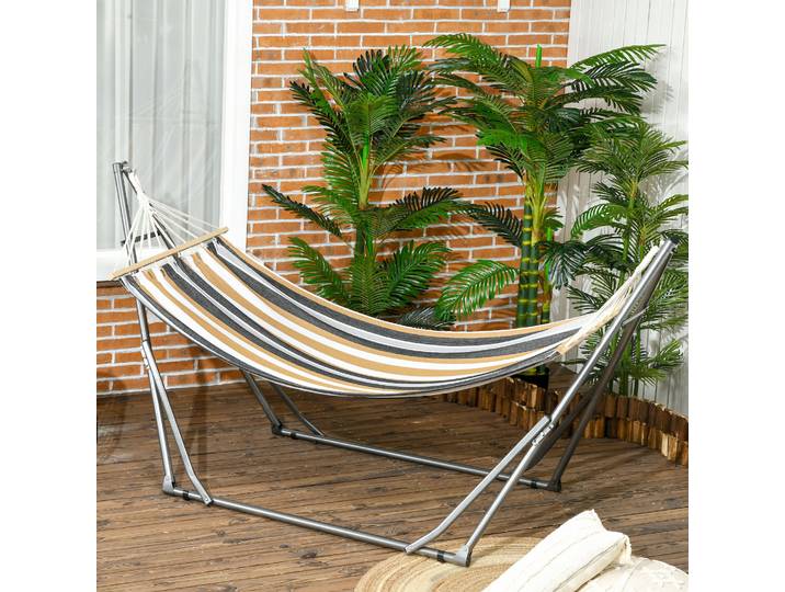 Outsunny Hamac Pliable 1 Place Métal Époxy Charge 120Kg
