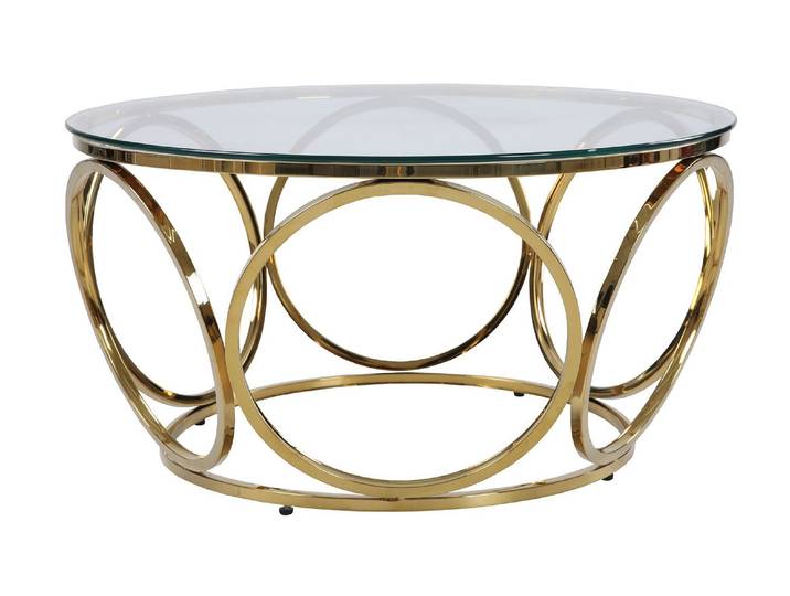 Salesfever Couchtisch rund Glas Metall