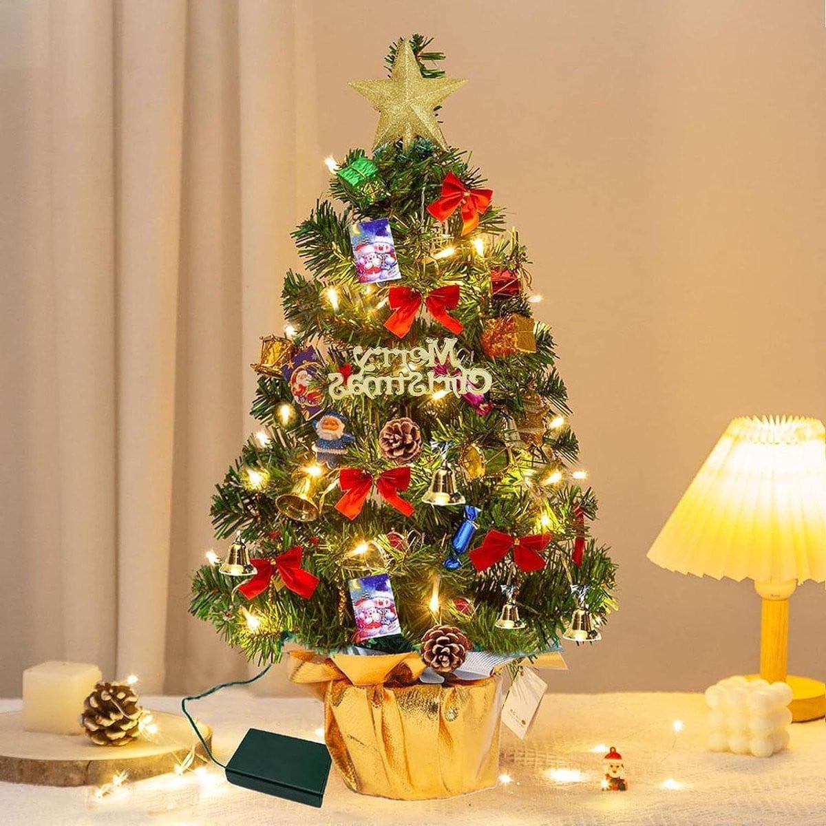 Mini Kerstboom met decoratie - Groen - 60 cm