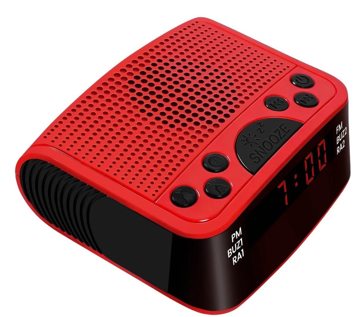 Currero wekkerradio op netstroom Rood