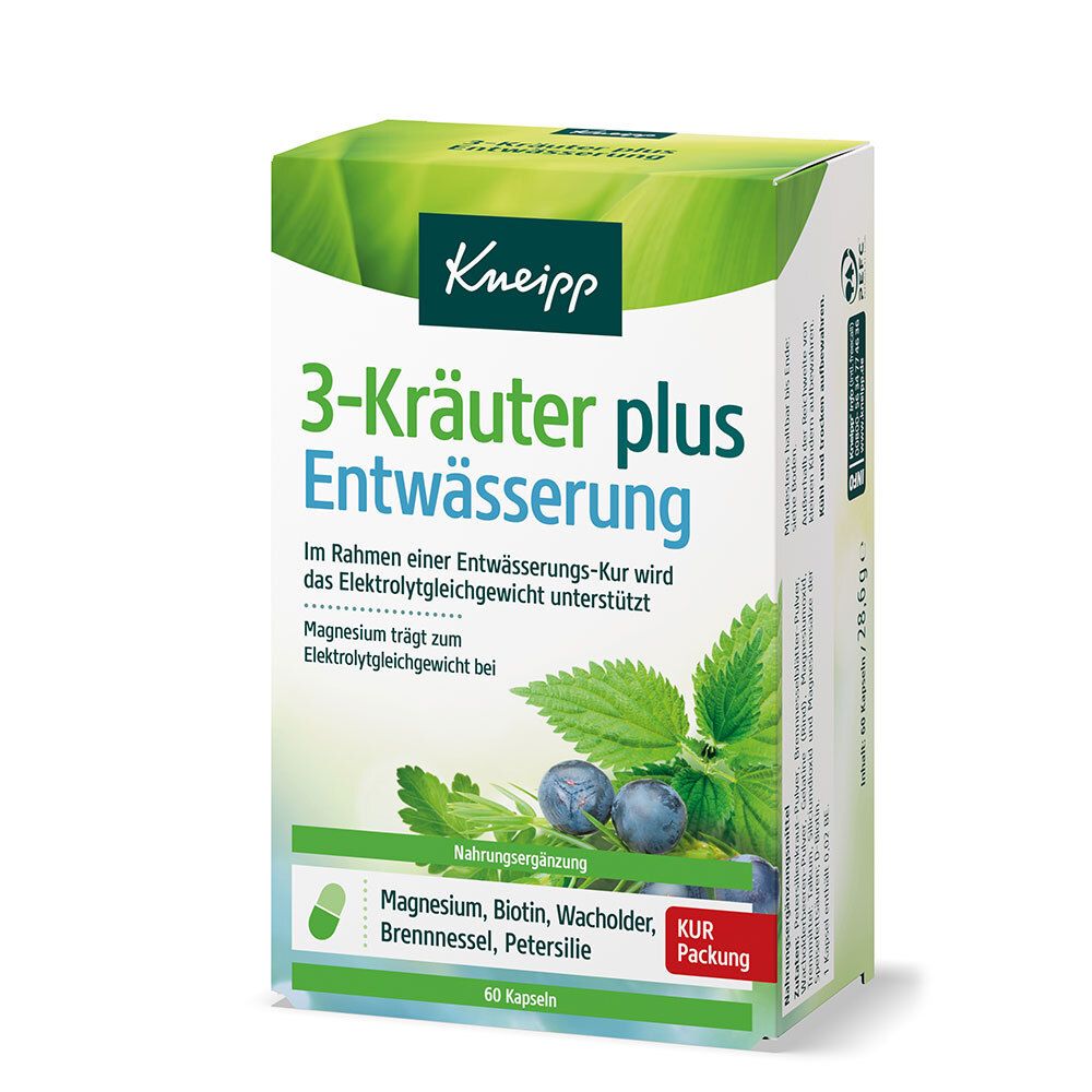 Kneipp 3-Kräuter plus Entwässerung Kapseln 60 St