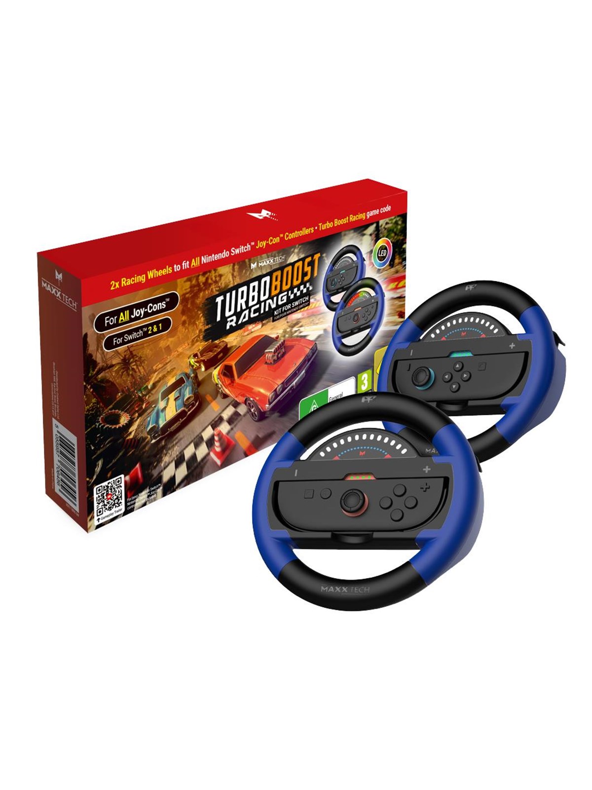 MAXX TECH Turbo Boost Racing Kit - Wireless Lenkrad - Nintendo Switch 2
