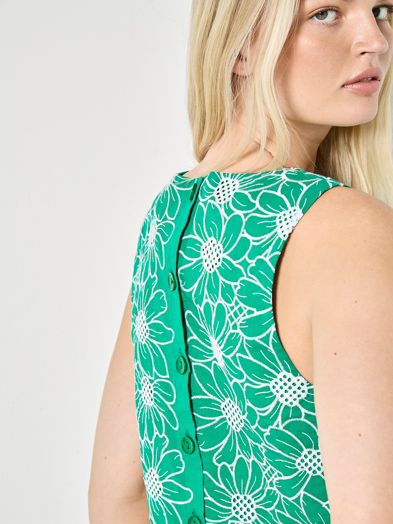 Druckbluse APRICOT "Top mit floraler Spitzenstickerei", Damen, Gr. M (38), grün, gewebt, Obermaterial: 100% Baumwolle CO., uni, Normale Länge, Elastisch, Blusen Druckbluse, Gemustert