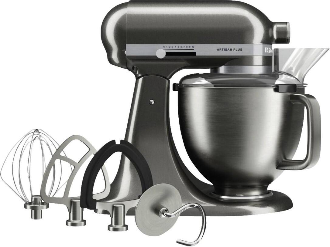 KitchenAid 5KSM50PKVEMS, Standmixer, Grau, Schlagen, Mixen, Whisking, 4,7 l, Medallion Silber, Leiter