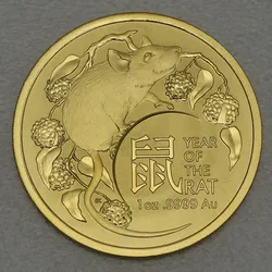 Goldmünze 1oz "Maus" 2020 Lunar II (RAM) – Year of the Mouse (Australien)