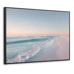 LEINWAND Bilder mit Rahmen - Küstenlinie - Pastell - Wasser - 100x70