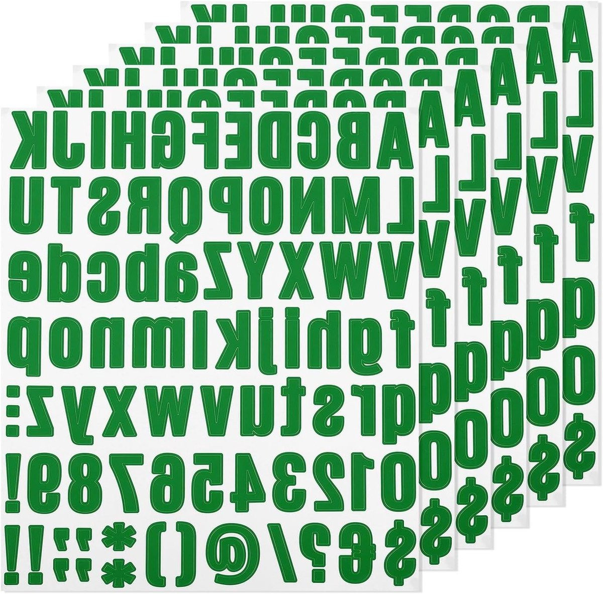 486 stuks Zelfklevende Vinyl Cijfer Stickers - Waterbestendig en Duurzaam - Donkergroen