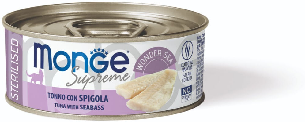 Monge Supreme Cat Sterilised Lattina Multipack 24x80G TONNO CON SPIGOLA