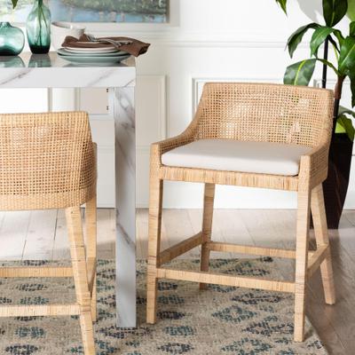 Beata Natural Rattan Counter Stool by Bali & Pari in Honey (Size OS)