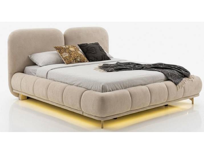 Xlmoebel Polsterbett Bett Stil modern beige bequem praktisch Schlafzimmer komfortabel
