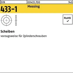 Scheibe DIN 433-1 21x34x3 Messing 50 Stück