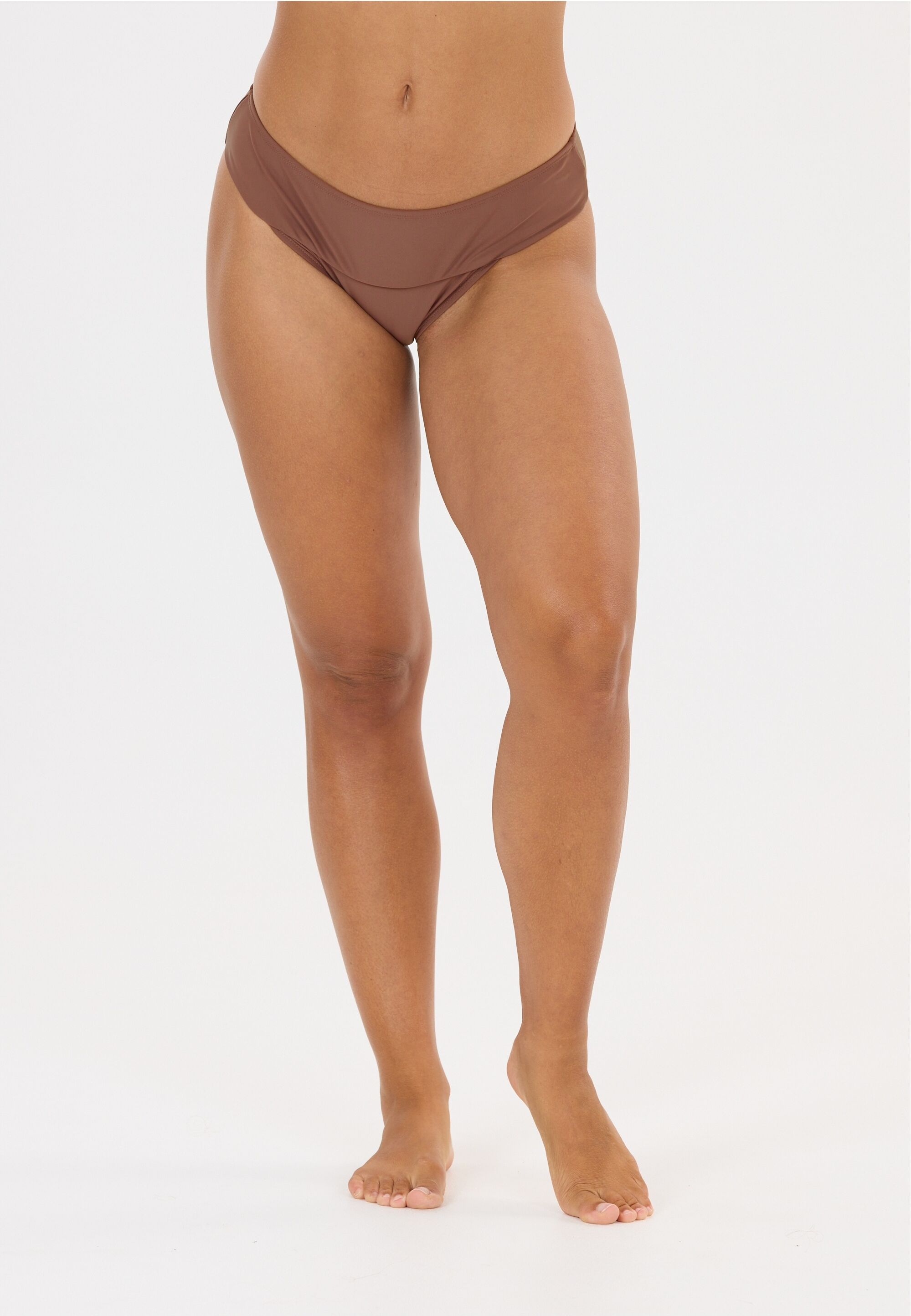 Bikini-Hose NOU "Yurika", Damen, Gr. 36, EURO-Größen, braun (kastanie), 80% Polyamid, 20% Elasthan, unifarben, Badehosen Bikini-Hose, mit breitem Hüftband