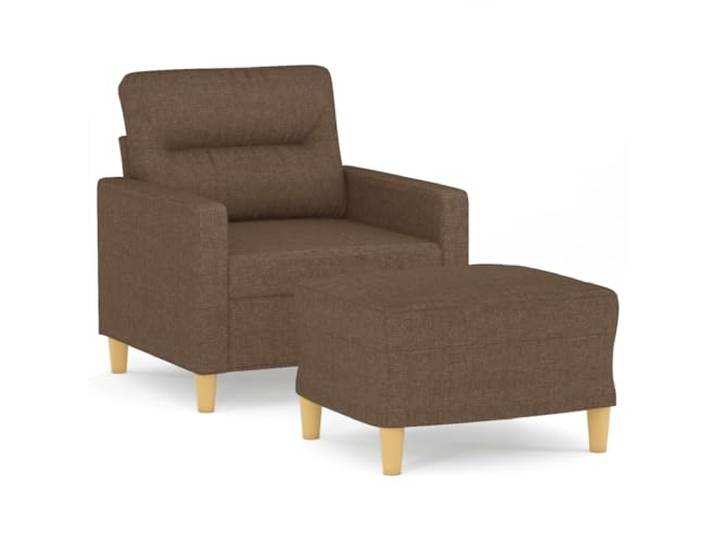 Makastle Sessel mit Hocker Braun 60 cm Stoff