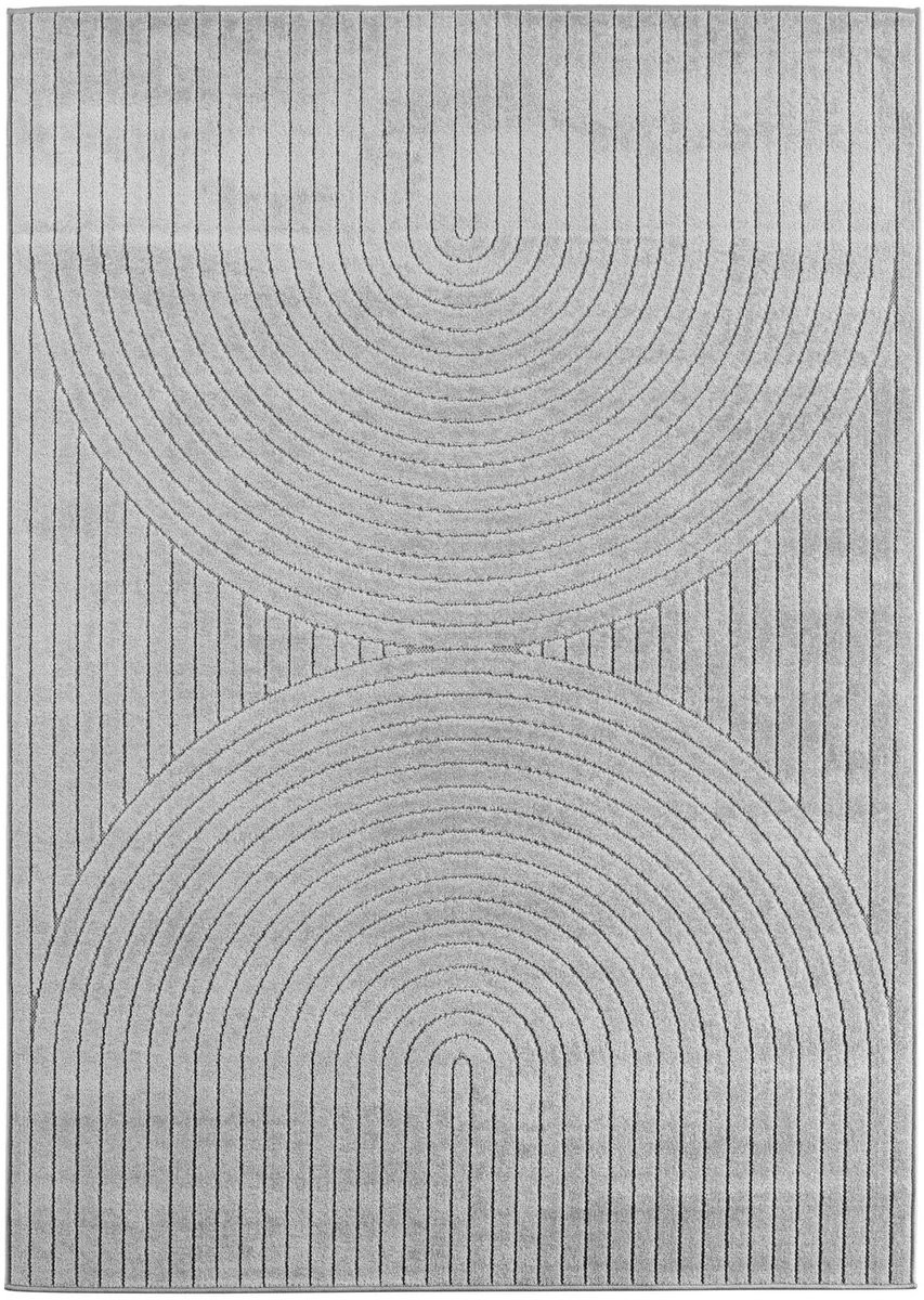 Dutch XXL Japandi Vloerkleed Nova Bogen Zilver Scandinavisch Geometrisch Rect으로