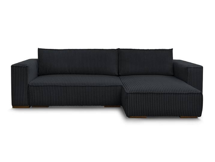 Ecksofa BOBOCHIC CHELSEA Cord-Stoff schwarz