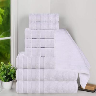 Superior Brea Zero Twist Cotton Ribbed Modern 9 Piece Bathroom Towel Set
