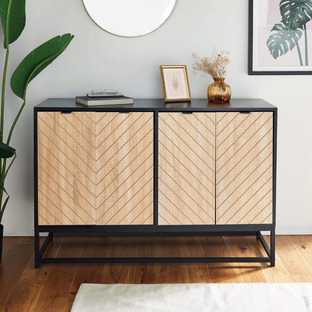 VonHaus Dalton 120 Cm Wide Sideboard Black 75cm H X 120cm W X 40cm D