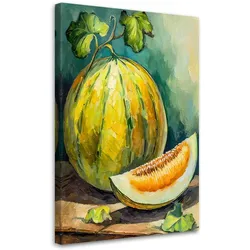 LEINWANDBILD Wassermelonenfrucht handbemalt 80x120cm