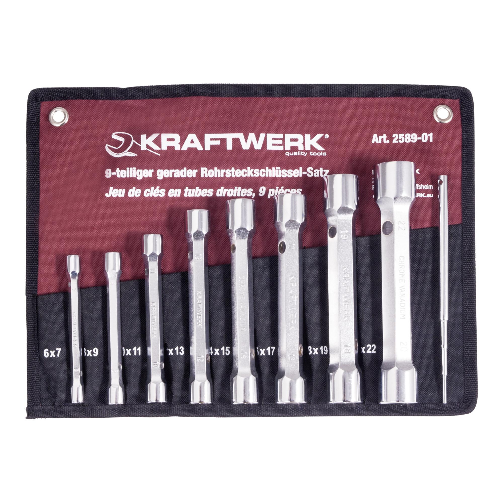Kraftwerk Rohrsteckschlüsselsatz 6-22 mm mit Stift, 9-tlg. (2589-01)