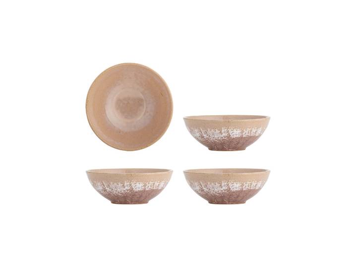Lot de 4 bols en grès rose Darlene