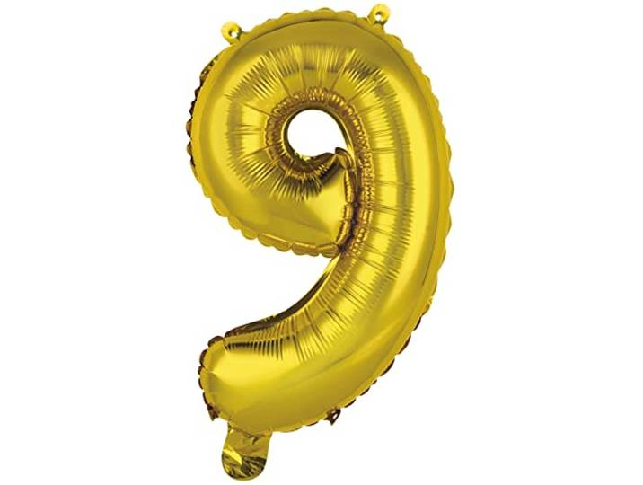 amscan folieballon nummer 9 35 cm goud